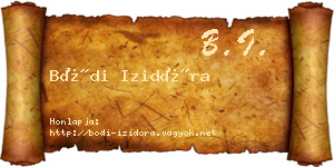 Bódi Izidóra névjegykártya