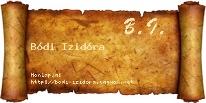 Bódi Izidóra névjegykártya